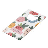 Personalisierte Niedliche Frucht Erdbeermuster Geldbeutel Flaschenöffner (Vorderseite Schrägansicht)