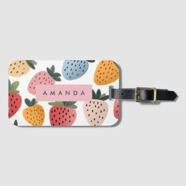 Personalisierte Niedliche Frucht Erdbeermuster Gepäckanhänger