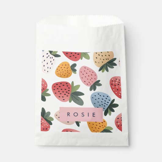 Personalisierte Niedliche Frucht Erdbeermuster Geschenktütchen (Vorderseite)