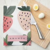 Personalisierte Niedliche Frucht Erdbeermuster Geschirrtuch (Viertel Falte)