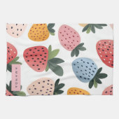Personalisierte Niedliche Frucht Erdbeermuster Geschirrtuch (Horizontal)