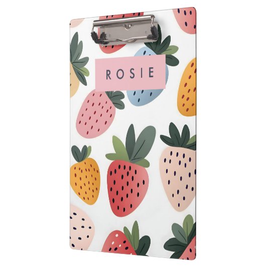 Personalisierte Niedliche Frucht Erdbeermuster Klemmbrett (Links)