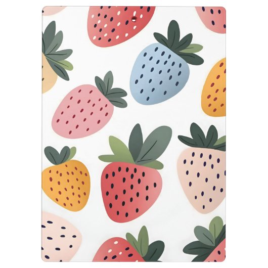 Personalisierte Niedliche Frucht Erdbeermuster Klemmbrett (Rückseite)