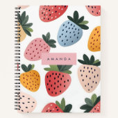 Personalisierte Niedliche Frucht Erdbeermuster Notizblock (Vorderseite)