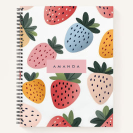Personalisierte Niedliche Frucht Erdbeermuster Notizblock