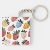 Personalisierte Niedliche Frucht Erdbeermuster Schlüsselanhänger (Rückseite)