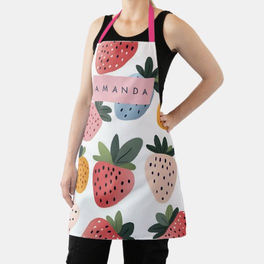 Personalisierte Niedliche Frucht Erdbeermuster Schürze (InSitu)