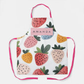 Personalisierte Niedliche Frucht Erdbeermuster Schürze (Vorderseite)
