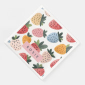 Personalisierte Niedliche Frucht Erdbeermuster Serviette (Ecke)