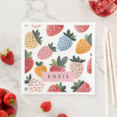 Personalisierte Niedliche Frucht Erdbeermuster Serviette (Beispiel)
