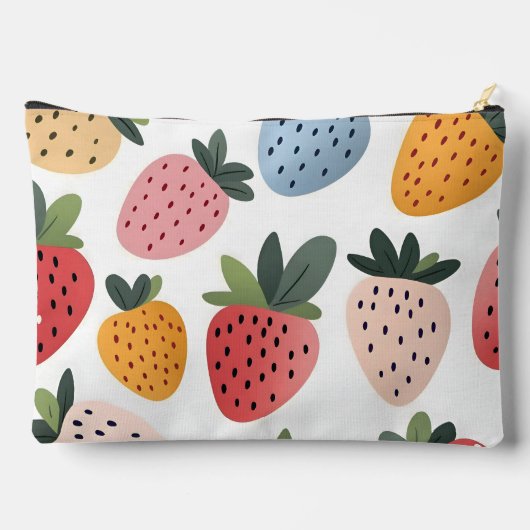 Personalisierte Niedliche Frucht Erdbeermuster Zubehörtasche (Rückseite)