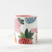 Personalisierte Niedliche Frucht Erdbeermuster Zweifarbige Tasse (Mittel)
