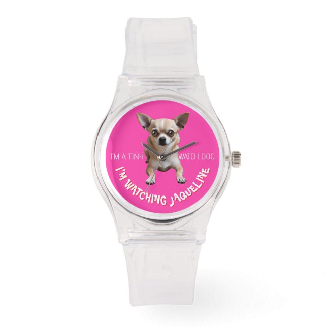 Personalisierte Niedliche Funny Chihuahua Beobacht Armbanduhr (Vorderseite)