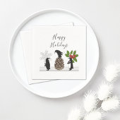 Personalisierte Niedliche Funny Pinguin Weihnachte Serviette