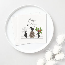 Personalisierte Niedliche Funny Pinguin Weihnachte Serviette