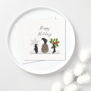 Personalisierte Niedliche Funny Pinguin Weihnachte Serviette