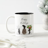 Personalisierte Niedliche Funny Pinguin Weihnachte Zweifarbige Tasse