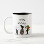 Personalisierte Niedliche Funny Pinguin Weihnachte Zweifarbige Tasse (Links)