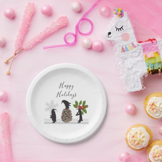Personalisierte Niedliche Funny Pinguine Pappteller (Party)