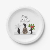 Personalisierte Niedliche Funny Pinguine Pappteller (Vorderseite)