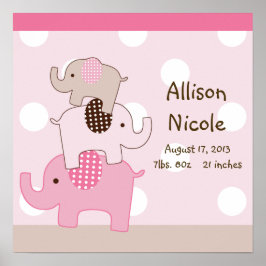 Personalisierte Niedliche Gestapelte Elefanten Kun Poster