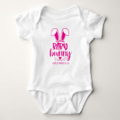 Personalisierte Niedliche Girl Baby Bunny Oster Baby Strampler (Vorderseite)