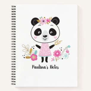Personalisierte Niedliche Girl Panda Notizblock