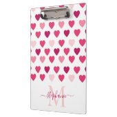 Personalisierte Niedliche Girly Pink Hearts Liebe Klemmbrett (Links)