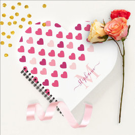 Personalisierte Niedliche Girly Pink Hearts Liebe Notizblock