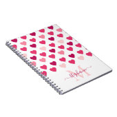 Personalisierte Niedliche Girly Pink Hearts Liebe Notizblock (Rechte Seite)