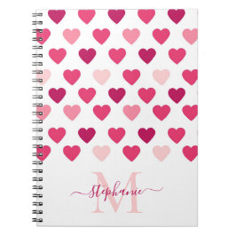 Personalisierte Niedliche Girly Pink Hearts Liebe Notizblock