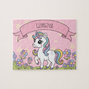 Personalisierte Niedliche Girly Unicorn Puzzle
