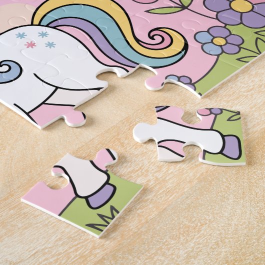 Personalisierte Niedliche Girly Unicorn Puzzle (Seite)
