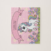 Personalisierte Niedliche Girly Unicorn Puzzle (Vertikal)