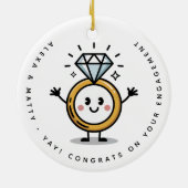 Personalisierte Niedliche Glückwunsch auf Ihrer Ve Keramik Ornament (Hinten)