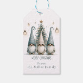 Personalisierte Niedliche Gnomenfamilie zu Weihnac Geschenkanhänger (Vorderseite)