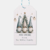 Personalisierte Niedliche Gnomenfamilie zu Weihnac Geschenkanhänger (Rückseite)