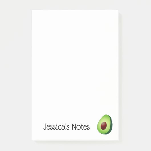 Personalisierte niedliche grüne Avocado Posten-it® Post-it Klebezettel (Vorderseite)