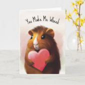Personalisierte Niedliche Guinea Schweine Valentin Karte (Gelbe Blume)