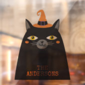 Personalisierte Niedliche Halloween-Schwarzkatze Fensteraufkleber (Blatt 2)