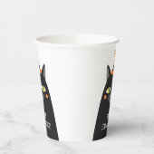 Personalisierte Niedliche Halloween-Schwarzkatze Pappbecher (Links)