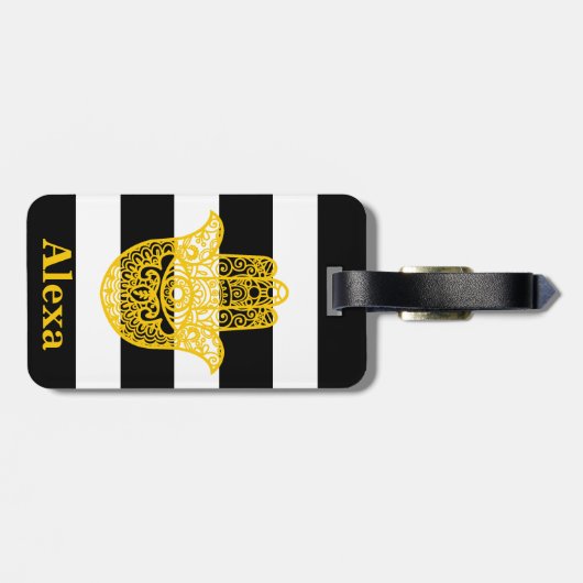 Personalisierte Niedliche Hamsa Hängebänder Gepäckanhänger (Rückseite horizontal)