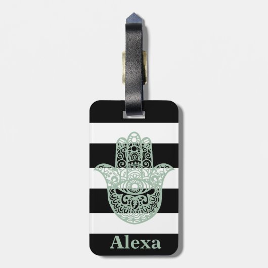 Personalisierte Niedliche Hamsa Hängebänder Gepäckanhänger (Rückseite vertikal)