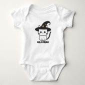 Personalisierte Niedliche Hexenkatze Funny Hallowe Baby Strampler (Vorderseite)