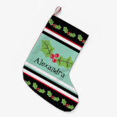 Personalisierte Niedliche Holly & Berries Kleiner Weihnachtsstrumpf (Vorderansicht (hängend))