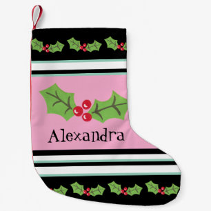Personalisierte Niedliche Holly & Berries Kleiner Weihnachtsstrumpf
