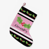 Personalisierte Niedliche Holly & Berries Kleiner Weihnachtsstrumpf (Vorderansicht (hängend))