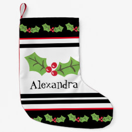 Personalisierte Niedliche Holly & Berries Kleiner Weihnachtsstrumpf