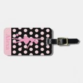 Personalisierte Niedliche hübsche Ballerina Polka Gepäckanhänger (Vorderseite horizontal)