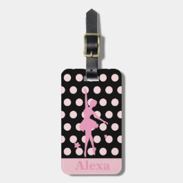 Personalisierte Niedliche hübsche Ballerina Polka  Gepäckanhänger